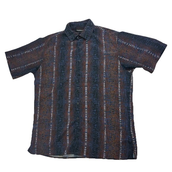 Bassiri Limited Collection Mens L Multicolor Striped Short Sleeve Shirt - Picture 1 of 8